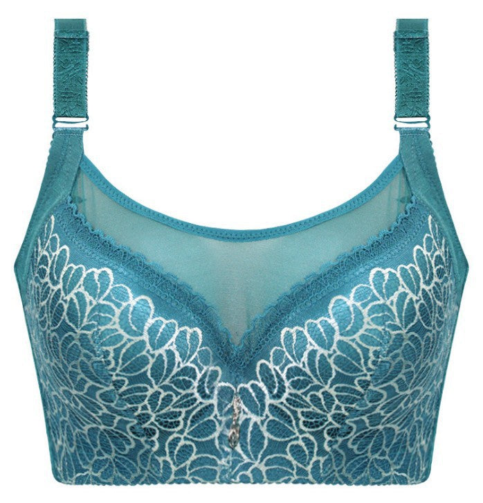 Soutien-gorge push-up à armatures en dentelle et bijou au décolleté pour femme – Vongana