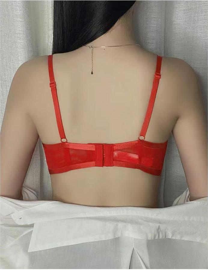Soutien-gorge glamour sans armatures en dentelle avec bretelles réglables pour femme – Anchose