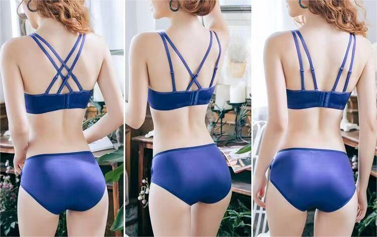Soutien-gorge soyeux sans armatures avec dentelle sur le haut des bonnets pour femme - Esdal