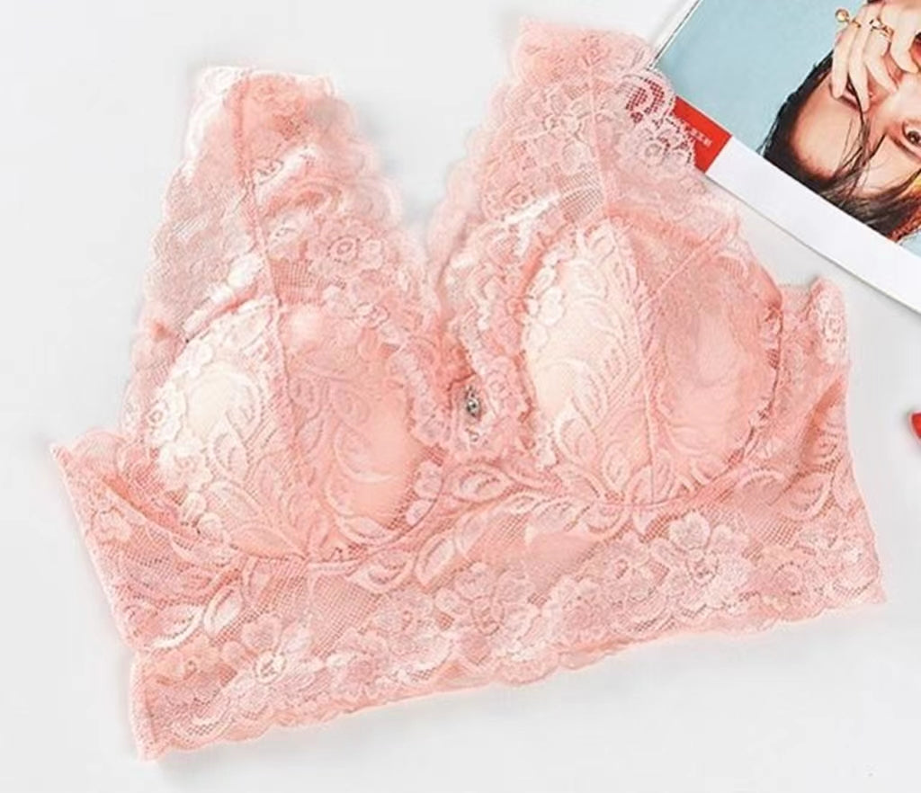 Soutien-gorge brassière en dentelle sans armatures effet seconde peau avec bretelles larges pour femme - Flambeau