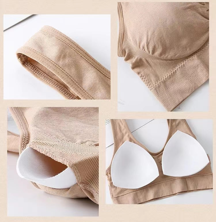 Soutien-gorge brassière de sport sans armature à bretelles larges pour femme - Lapinel