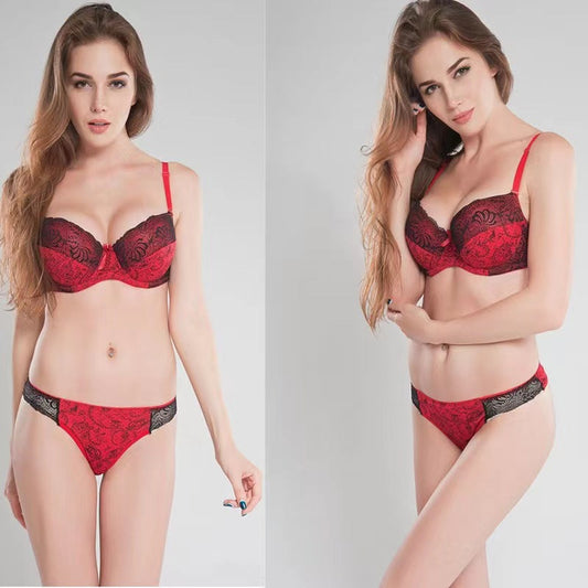 Ensemble soutien-gorge push-up à armatures et slip en dentelle pour femme - Vengas (Ensemble)