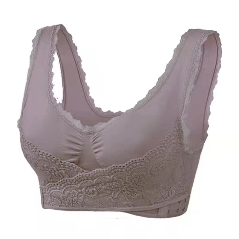 Soutien-gorge brassière maintien croisé en dentelle avec ouverture devant – Icône