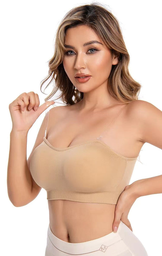 Soutien-gorge brassière bandeau invisible avec bretelles transparentes amovibles pour femme - Clara JU