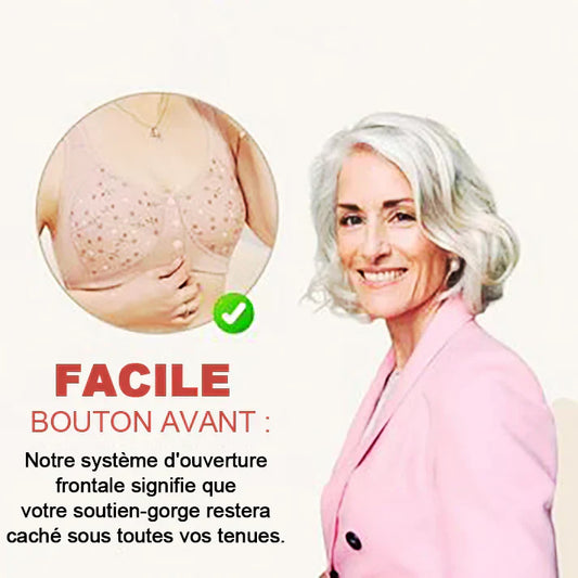 Soutien-gorge sans armatures avec ouverture devant et bretelles larges pour femme – Velana