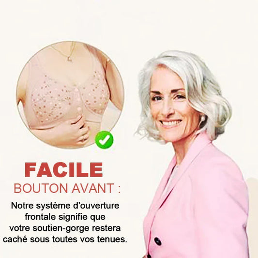 Soutien-gorge sans armatures avec ouverture devant et bretelles larges pour femme – Velana