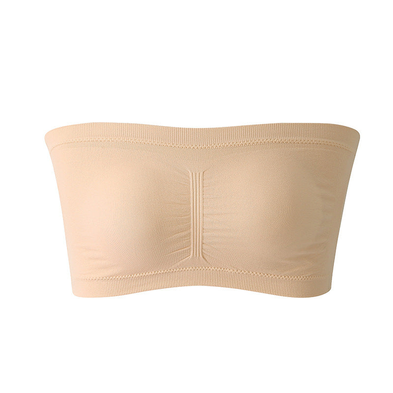 Soutien-gorge bandeau chair Elonie sans bretelles, vue de face