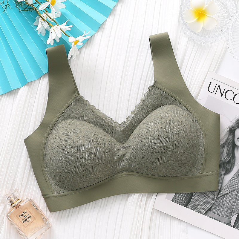 Soutien-gorge brassière en dentelle sans armatures avec bretelles larges pour femme - Daisy