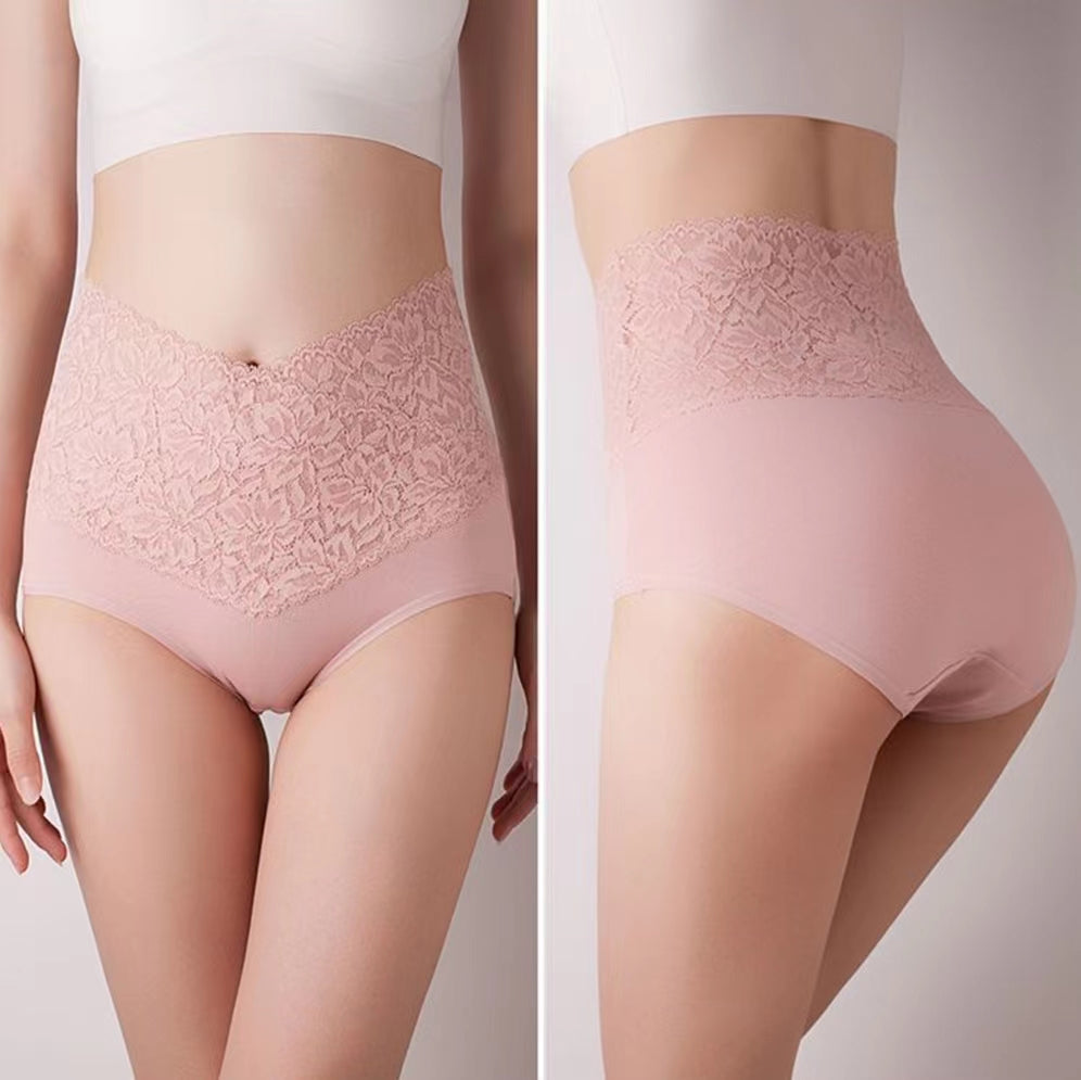 Culotte taille haute en dentelle