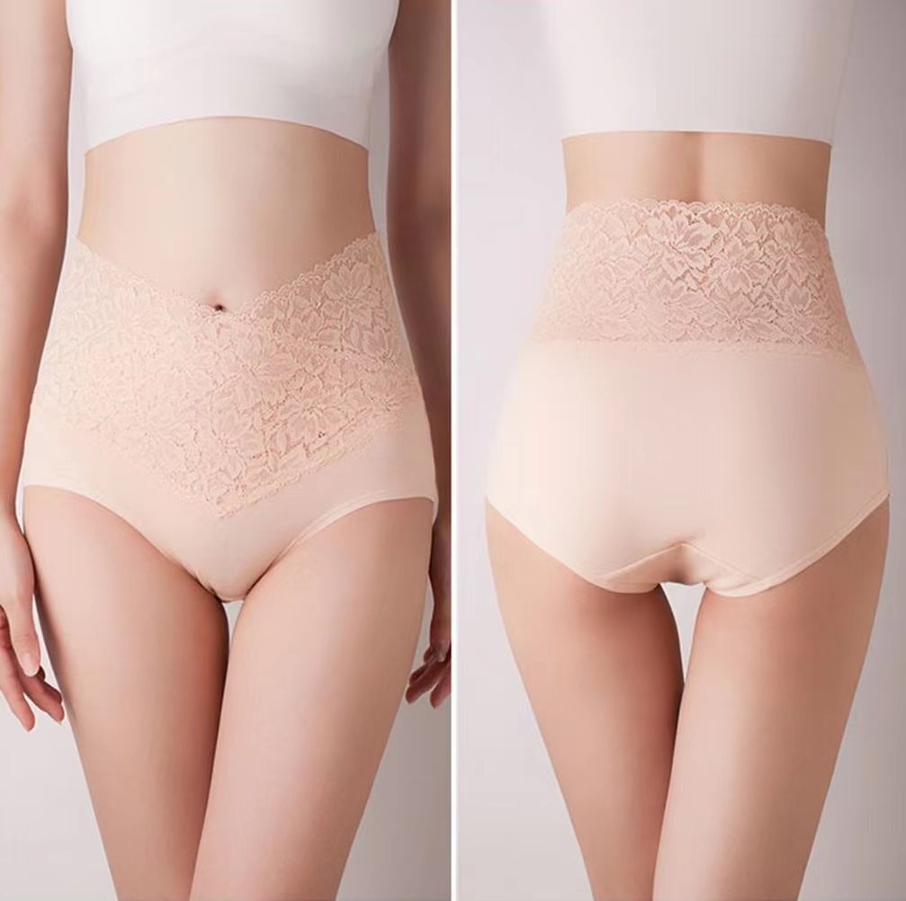 Culotte taille haute en dentelle