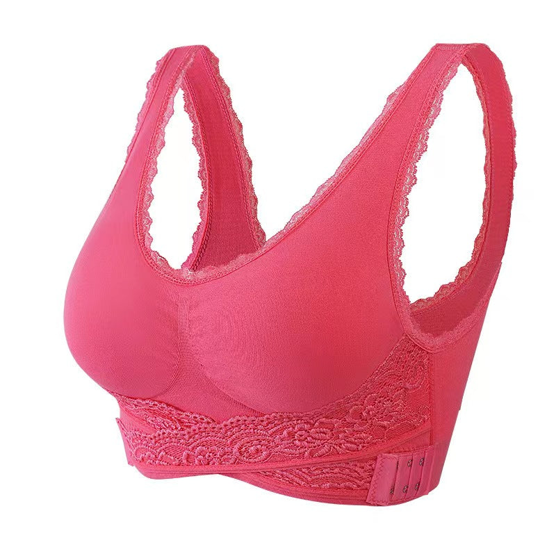 Soutien-gorge brassière maintien croisé en dentelle avec ouverture devant – Icône