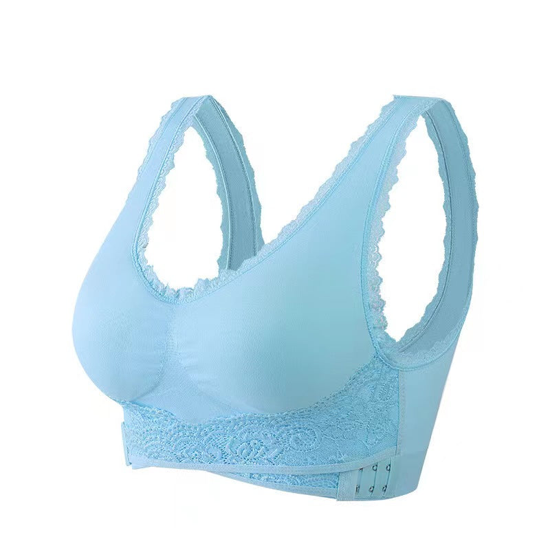 Soutien-gorge brassière maintien croisé en dentelle avec ouverture devant – Icône