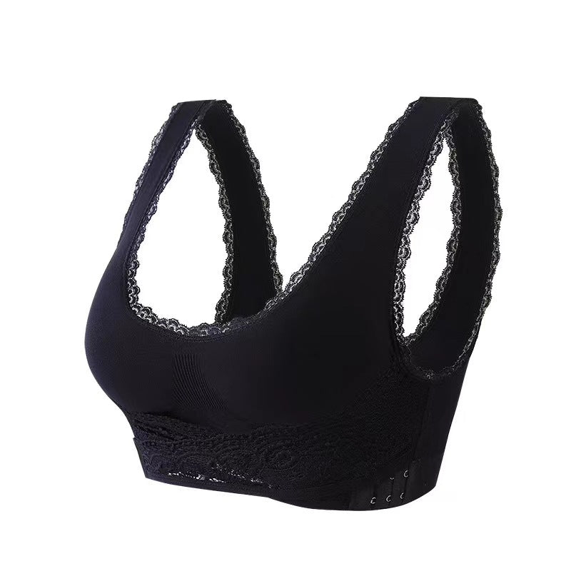 Soutien-gorge brassière maintien croisé en dentelle avec ouverture devant – Icône