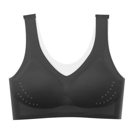 Brassière Aulaine seconde peau noire, vue de face