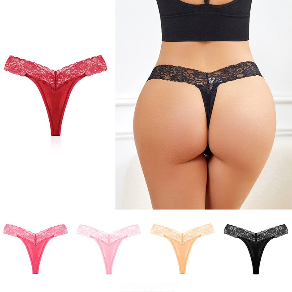 String taille basse en dentelle florale - Yvetta