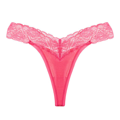 String taille basse en dentelle florale - Yvetta