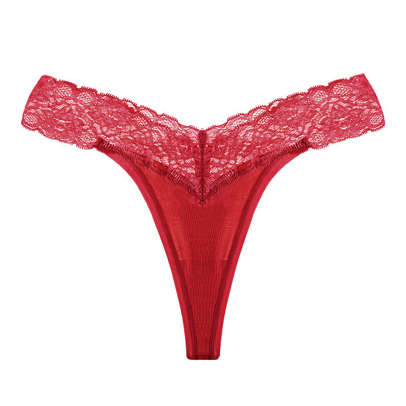 String taille basse en dentelle florale - Yvetta