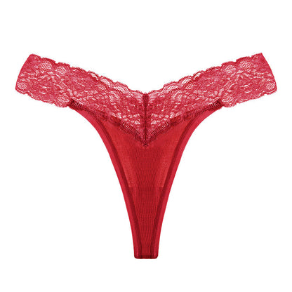 String taille basse en dentelle florale - Yvetta